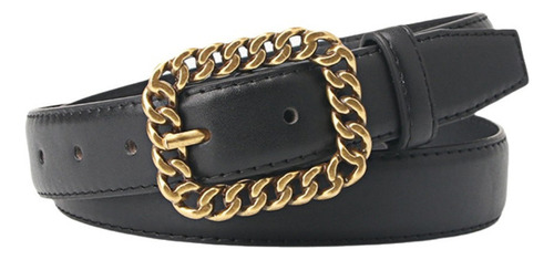 Cinturón De Cuero Para Mujer Con Hebilla Ajustable A La Moda