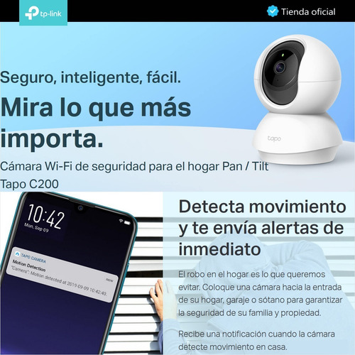 Tp-link, Cámara Ip Wifi Robótica, Full Hd / Audio, Tapo C200