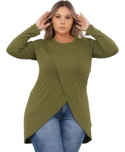 Blusa meia estação plus cheap size