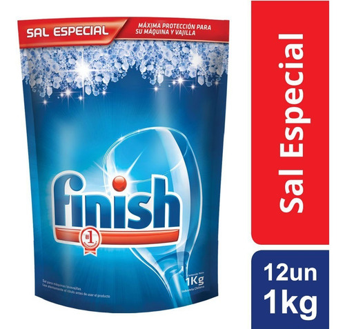 Imagen 2 de 7 de Combo Finish Sal Especial Lavavajillas Automatico 1 Kg X12