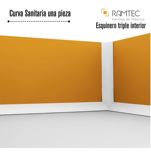 Perfil Zoclo Curva Sanitaria (4 Piezas De 1.5 Mts Largo)