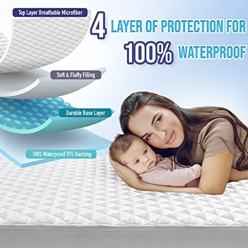 Protector De Colchón Hyleory Queen Size, Impermeable, Breath