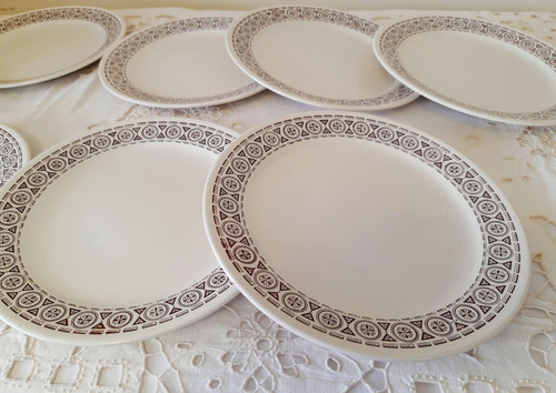 8 Platos Porcelana Festival Vintage De Postre 20 Cm Sin Uso