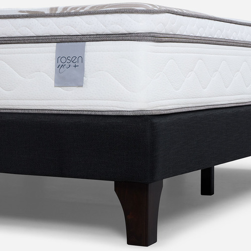 Cama Europea Neo Plus King + Respaldo New Bennet Grafito