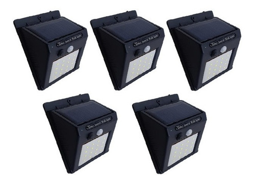 Lamparas Solar Led Sensor De Movimiento Kit 5 Reflectores