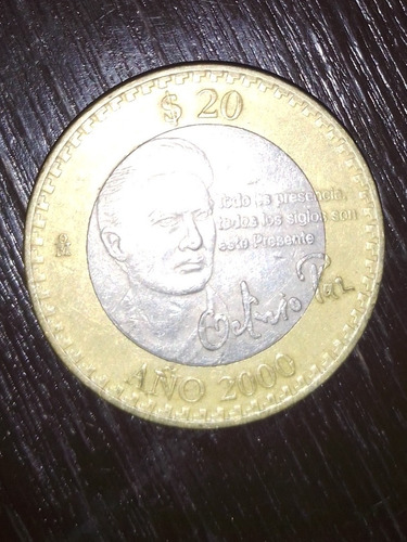 Moneda De 20 Pesos De Octavio Paz