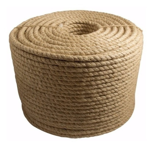 Corda De Sisal Natural Trançada De 12mm (1/2) Rolo 220mt