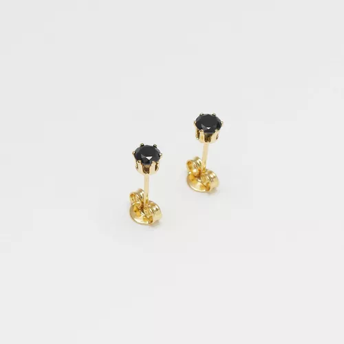 Aretes Topos Sol Redondo 3mm Oro laminado 18k - Oro laminado 18k