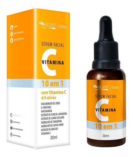 Sérum Vitamina C 10 Em 1 Com Vitamina C E Mais 9 Ativos 30ml