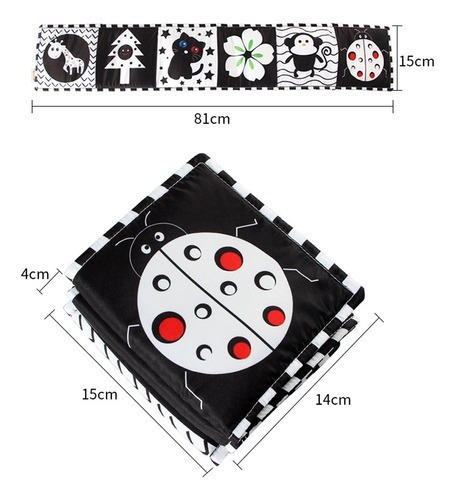 Montessori Toy Libro De Tela Suave En Blanco Y Negro Para Be