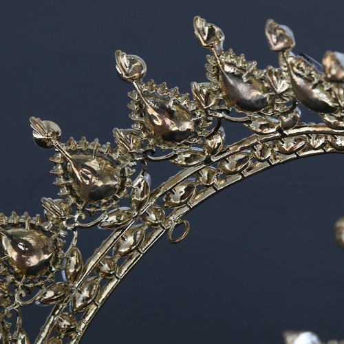 Tiaras De Diamantes De Imitación Rey Reina Corona Chapado En