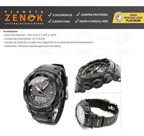 Reloj Casio Analogico Digital Protrek Prg 550 Solar Sensores