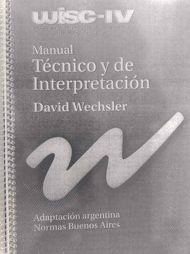 Manual Técnico Y De Interpretación D Wechsler Impecable-#37