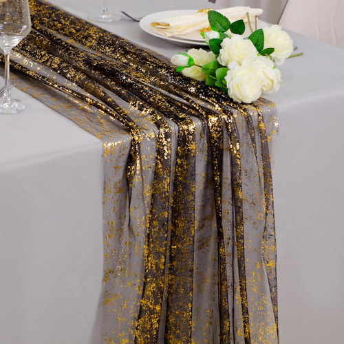 Mantel Transparente Table Runner Con Lentejuelas, 70 X 4 Uni