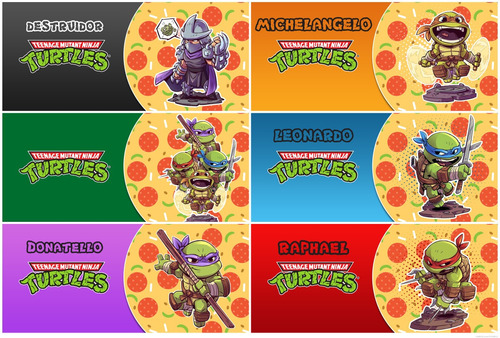 6 Plantillas Tazones -  Las Tortugas Ninja