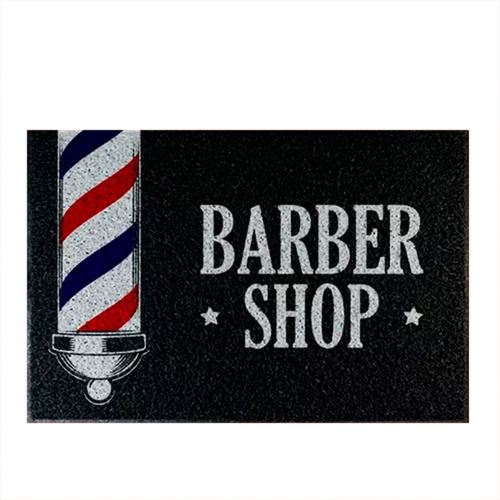 Tapete Capacho - Baerbearia Barber Shop Cor Preto Desenho Do Tecido C345