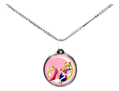 Collar Sailor Moon Luna Artemis Dije Zamak Y Cadena De Acero