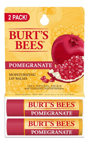 Lip Balm Pomegranate Pack X2 Burt's Bees Balsamo Labial
