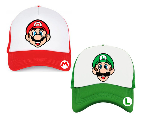 Pack Gorros Jockey Mario Bros Y Luigi, Niños/as - Jóvenes