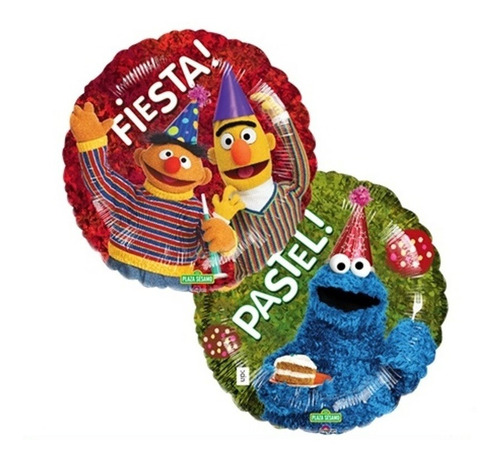 4 Globos Met Plaza Sesamo Comegal Cookie Beto Enrique Fiesta