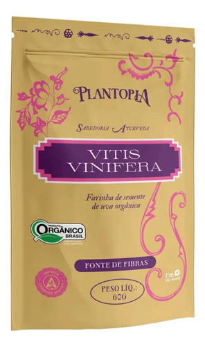 Farinha De Semente De Uva Bordô Ôrganica Plantopia 60g