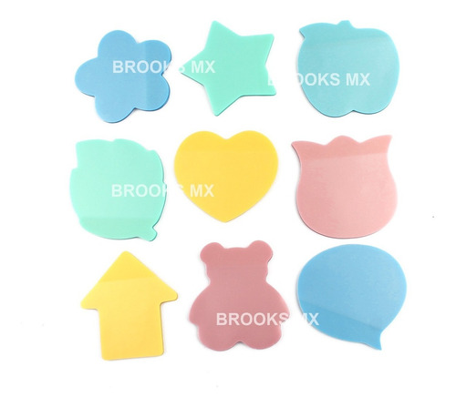 500 Notas Adhesivas Figuras Mixtas Transparente Post It