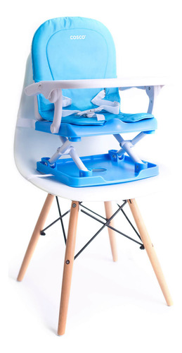 Cadeira Alimentação Dobravél Rosa/azul/cinza - Pop Cosco Cor Azul