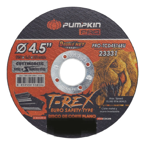 Disco De Corte Oa Plano 115mm X 1.6mm X 22mm Pumpkin Cajax25