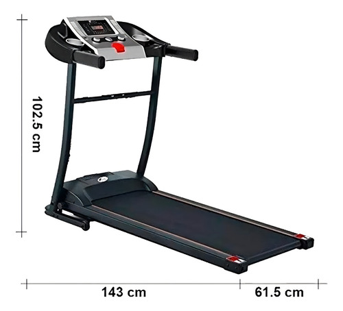 Caminadora Eléctrica 1.5 Hp Bluetooth Soporte 100 Kg Omaha Color Negro