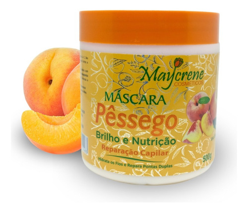 Máscara Pêssego Brilho E Nutrição Capilar 500g - Maycrene