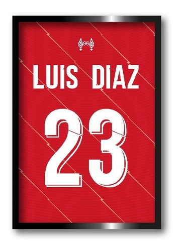 Decorativo Dorsal Camiseta De Luis Diaz Liverpool 30x40cm