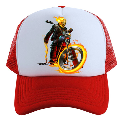 Gorra Ghost Rider Moto Series Geeks Red Truckers 