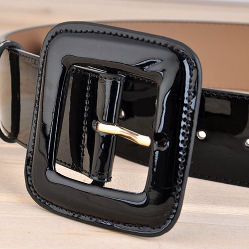 Belts Patent Leather Wide Girdle Belt