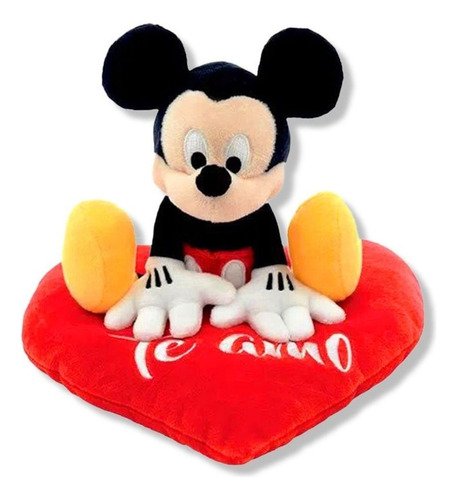 Mickey Peluche Sobre Corazón Muñeco 