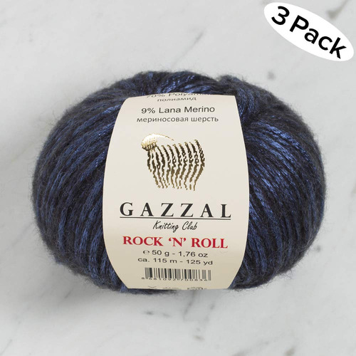 5 Bola Gazzal Rock 'n' Rollo Hilo Total 8,8 Oz 21% Acrilico