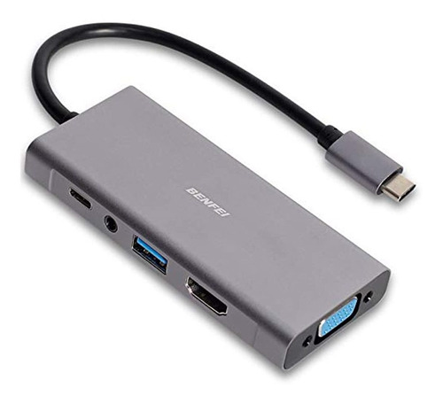 Concentrador Usb C Benfei 5 En 1 Usb Tipo-c Con 4k Hdmi Vga,