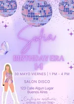 Comprar Invitacion Digital Taylor Birthday Era Editable En Canva.