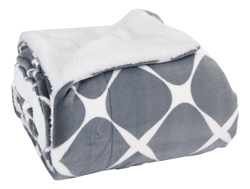 Manta Polar Reversible Suave Cálida Gris 50 X 60 Cm