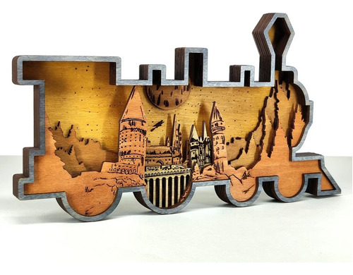 Figura Decorativa Tren En Madera