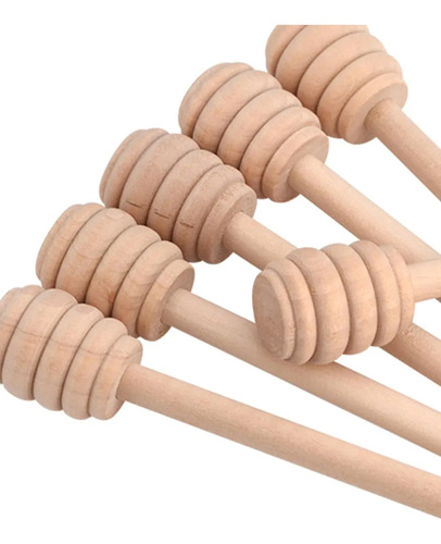 Set 12 Cucharas Madera Para Miel Agitador Bambú Abeja