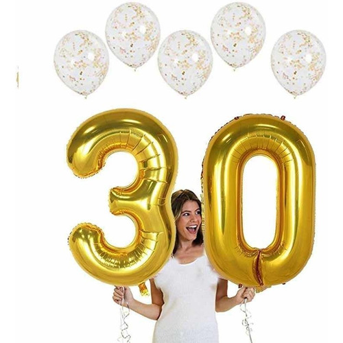 Globo Números Corazón Estrella 80 Cm Cumpleaños X 4 Unidades