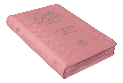Biblia Rvr1960 Let Grande Imit Piel Rosa Claro Cierre/índice