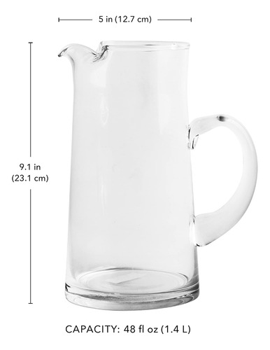 Jarra De Cristal Glaver's, Con Cano, Para Bebidas Frias Y...