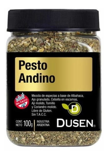 Pesto Andino Dusen Sin Tacc Certificación Kosher X 100 Grs.