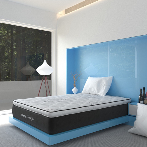 Colchón Queen Size Restonic One Flex + 2 Almohadas Blancas