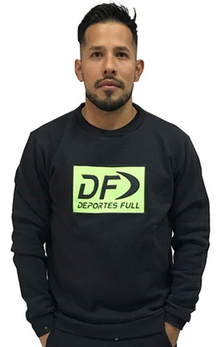 Imagen 3 de 5 de Buzo Algodon Negro Padel Deportivo Deportes Full