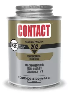 Pegamento Cemento Para Pvc Contact 202 240ml Transparente