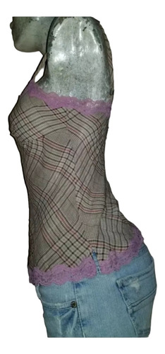 Duo Falda Corta Zara Basic Gris + Blusa Express Con Encaje (Usado)
