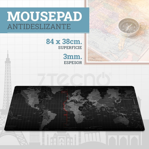 Imagen 4 de 6 de Pad Grande Xl 84x38cm Gamer Oficina Mouse Y Teclado Pc