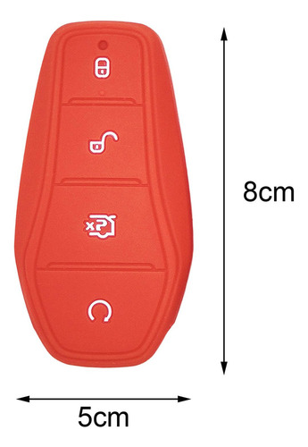 5 Funda De Silicona Para Llave De Coche, Reemplazo De Rojo